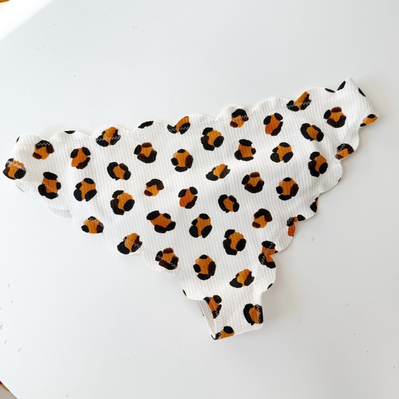 Marysia Leopard Antibes Scalloped-trim Bikini Bottom - Picture 3 of 7